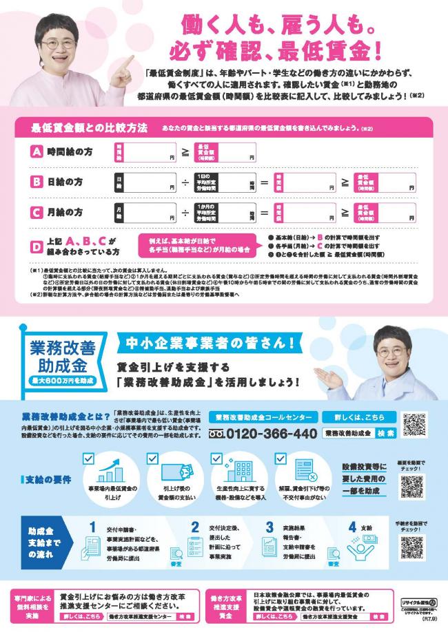 最低賃金ポスター裏画像