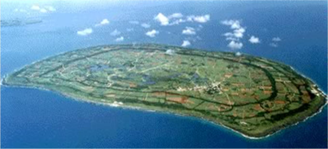 図-2 南大東島の全景画像