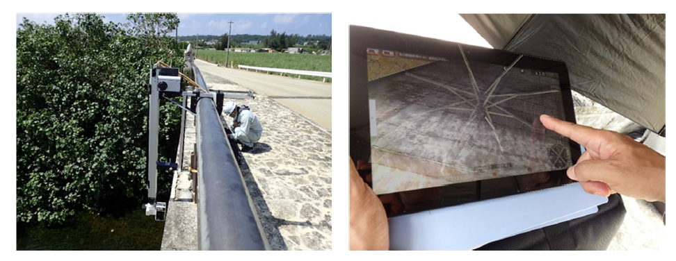 写真-2 ロボット点検による橋梁点検の状況の画像