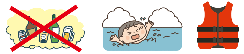 水難事故のイラスト